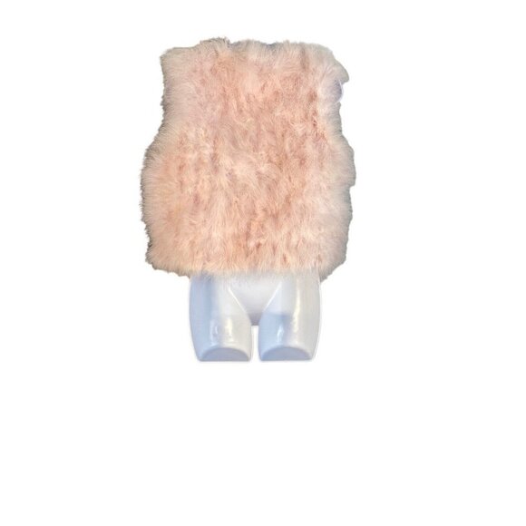 Yumi Kim Womens 100% Feather‎ Fur Vest Open Sleeveless Pink Size XS - Picture 3 of 6